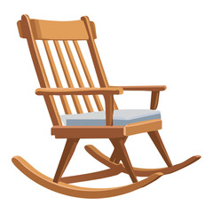 Wooden Rocking Chair with Grey Cushion
