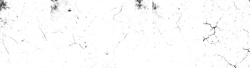 Grunge black on a white Cracked soil texture transparent background, 