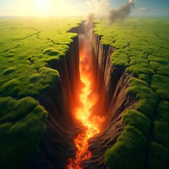 Earthquakes and lava in various forms And the ground conditions in different air