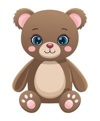 Cute Brown Teddy Bear Blue Eyes