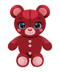 Fototapeta premium Sweet Reddish Brown Teddy Bear Pink Eyes