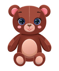 Cute Brown Teddy Bear Blue Eyes
