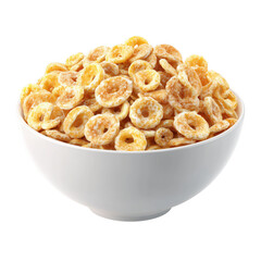 A delicious bowl of frosted cereal loops ready for a healthy and energetic breakfast