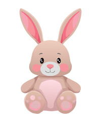 Fototapeta premium Adorable Brown Bunny with Pink Ears