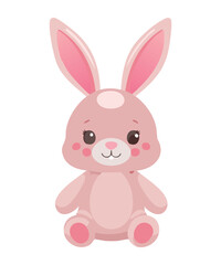 Charming Pink Bunny with Brown Nose