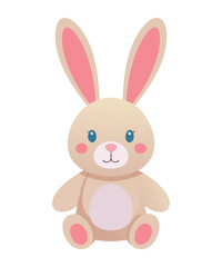 Obraz premium Sweet Brown Bunny with Blue Eyes
