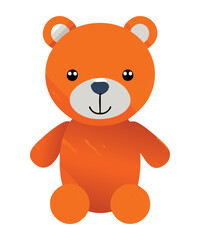 Cute Orange Bear with Pointed Ears Art