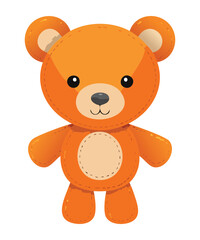 Cheerful Orange Teddy Bear Illustration