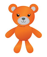 Obraz premium Cute Orange Teddy Bear Illustration Art