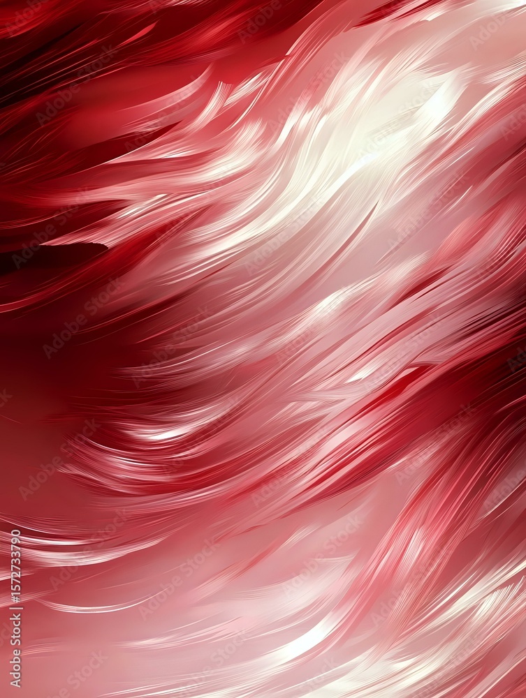 Poster abstract flowing red and white waves creating dynamic movement and energy pattern. soft blended grad