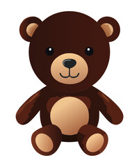Cute Dark Brown Bear Character Design