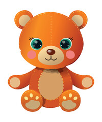 Cute Teddy Bear Plush Toy Illustration