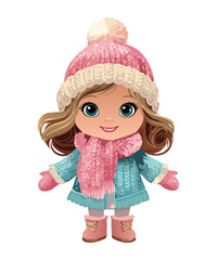 Sweet Blonde Girl Dressed for Winter
