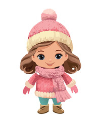 Delightful Young Girl in Winter Clothing