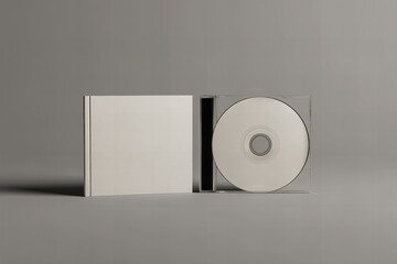 Mockup of a compact disc and its case