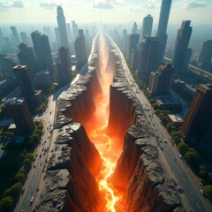 Earthquakes and lava in various forms And the ground conditions in different air