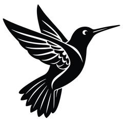 Fototapeta premium Hummngbird vector shilhouette single