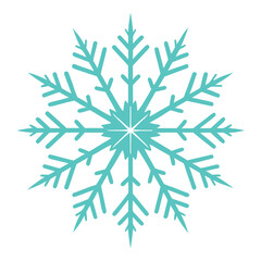 A single delicate snowflake with unique crystalline patterns, isolated on white, for winter, beauty, cold, or nature.