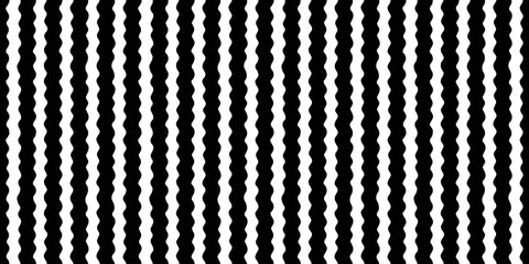 Wavy stripe seamless pattern in black and white. Bold abstract vertical stripe pattern with high contrast wavy texture, ideal for modern wallpaper, branding, or textile design. Drag to swatches