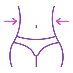 Thin waist line icon vector isolated. Symbol of female slim waist, lose weight with sport exercise and fitness. Healthy figure.