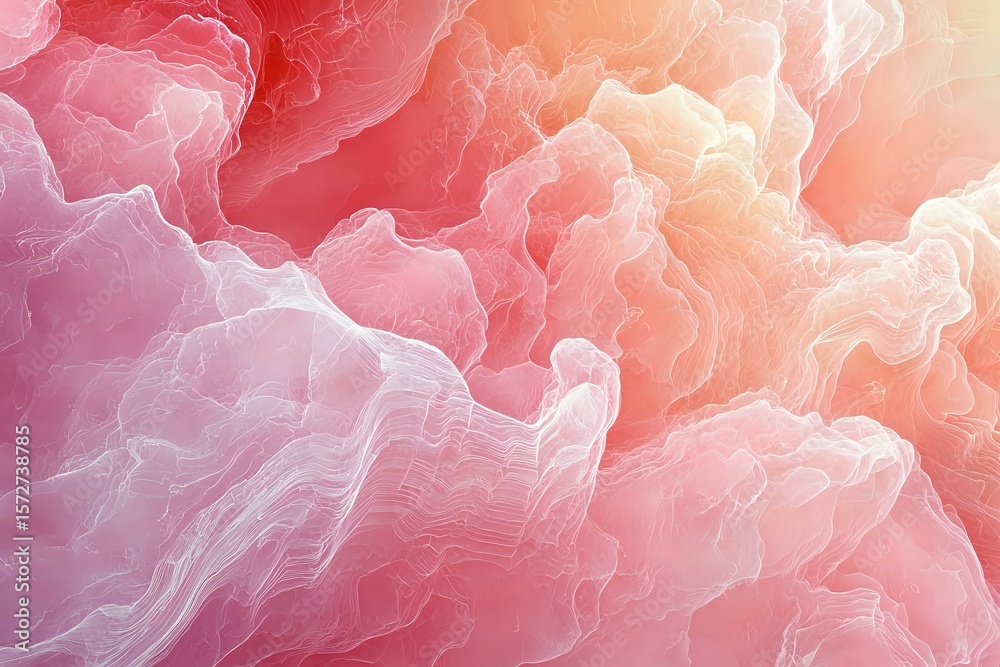 Poster ethereal pink and peach smoke clouds create dreamy abstract background with soft flowing movement an