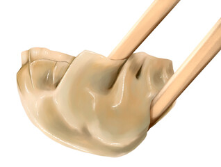 dumpling with chopsticks