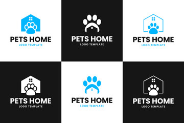 Set collection of pets home logo design template vector illustration