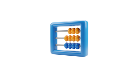 Blue and Orange Abacus 3D Render