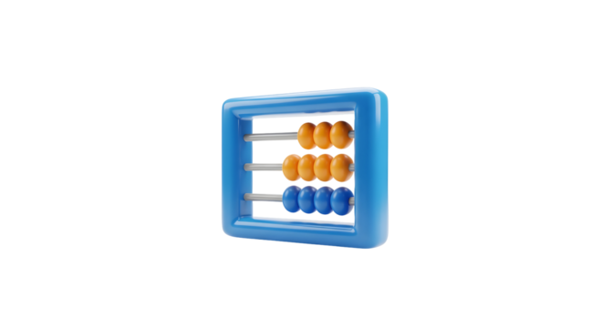 Blue and Orange Abacus 3D Render