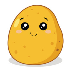 Fototapeta premium A single plump potato with a few eyes visible, isolated on white, perfect for vegetables, healthy food, harvest, or organic.