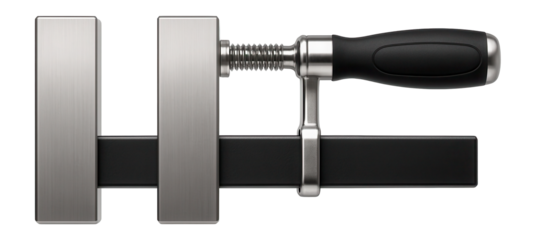 Parallel jaw clamp with a wide throat for precise woodworking.