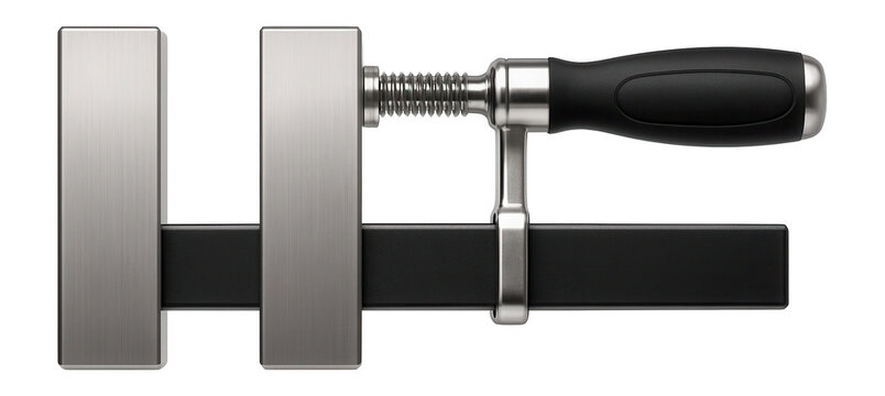 Parallel jaw clamp with a wide throat for precise woodworking.