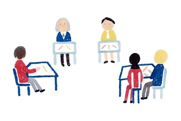 Business Meeting Illustration – Office Team Discussion Art, Interview, deal