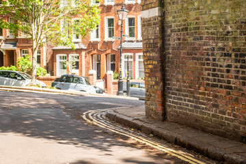Hampstead, London- upmarket Georgian red brick terraced houses