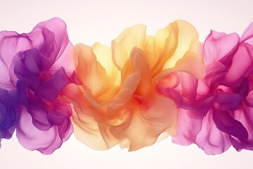 Abstract floral design with flowing petals in vibrant colors