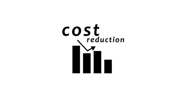 Animated down graph icon designed in flat icon style, business or finance concept icon. Finance, Business Info graphic animation, Bar graph. business loss concept Animation.