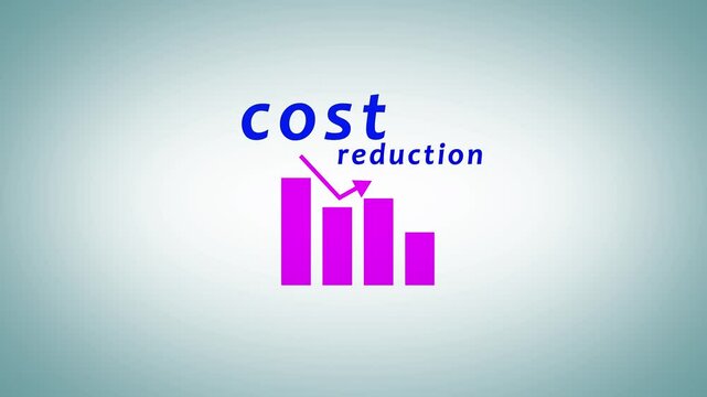 Animated down graph icon designed in flat icon style, business or finance concept icon. Finance, Business Info graphic animation, Bar graph. business loss concept Animation.