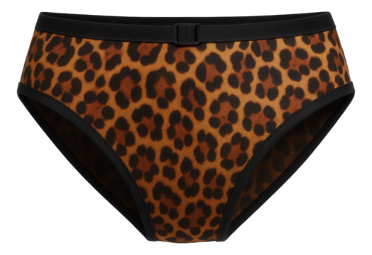 Women's animal print bikini briefs with contrast trim