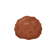 A realistic chocolate cookie on a plain background, emphasizing its texture and color