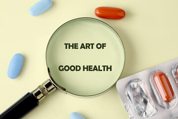 The conceptual phrase is THE ART OF GOOD HEALTH. Concept of work-life balance, time management