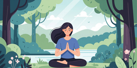 Peaceful Yoga and Meditation in Nature