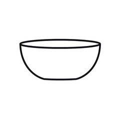 Simple black outline of a bowl on a plain background, suitable for culinary design