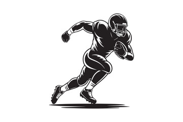 Fototapeta premium American Football Player Illustration in Action Pose – Vector Style