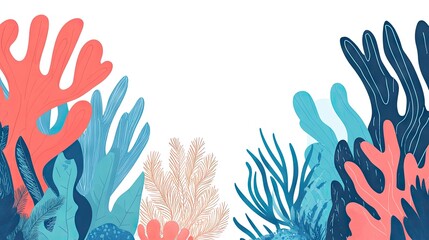 Oceanic plant life border design