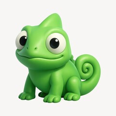 Fototapeta premium Cute green cartoon chameleon
