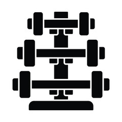 Dumbbell rack Vector Icon which can easily modify or edit