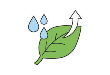 Transpiration from Leaf Illustration

