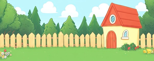 Peaceful Countryside Home Scene