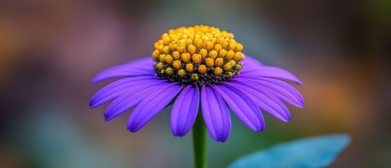 Vibrant purple flower with yellow center