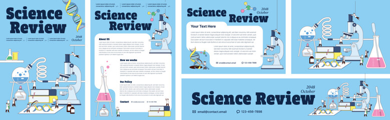 Scientific Laboratory Research or Experiment Process. Scientists Characters Working with scientific equipment. Template kit.